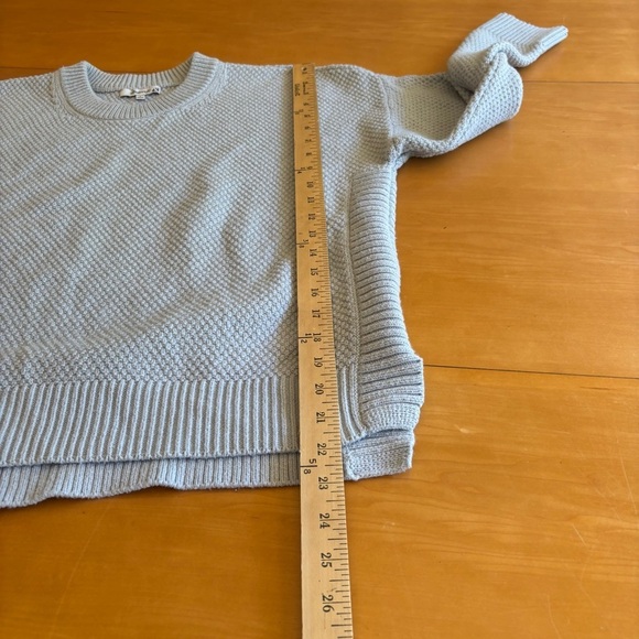 Madewell L pale blue grey boxy, oversize popcorn knit sweater - Picture 7 of 9